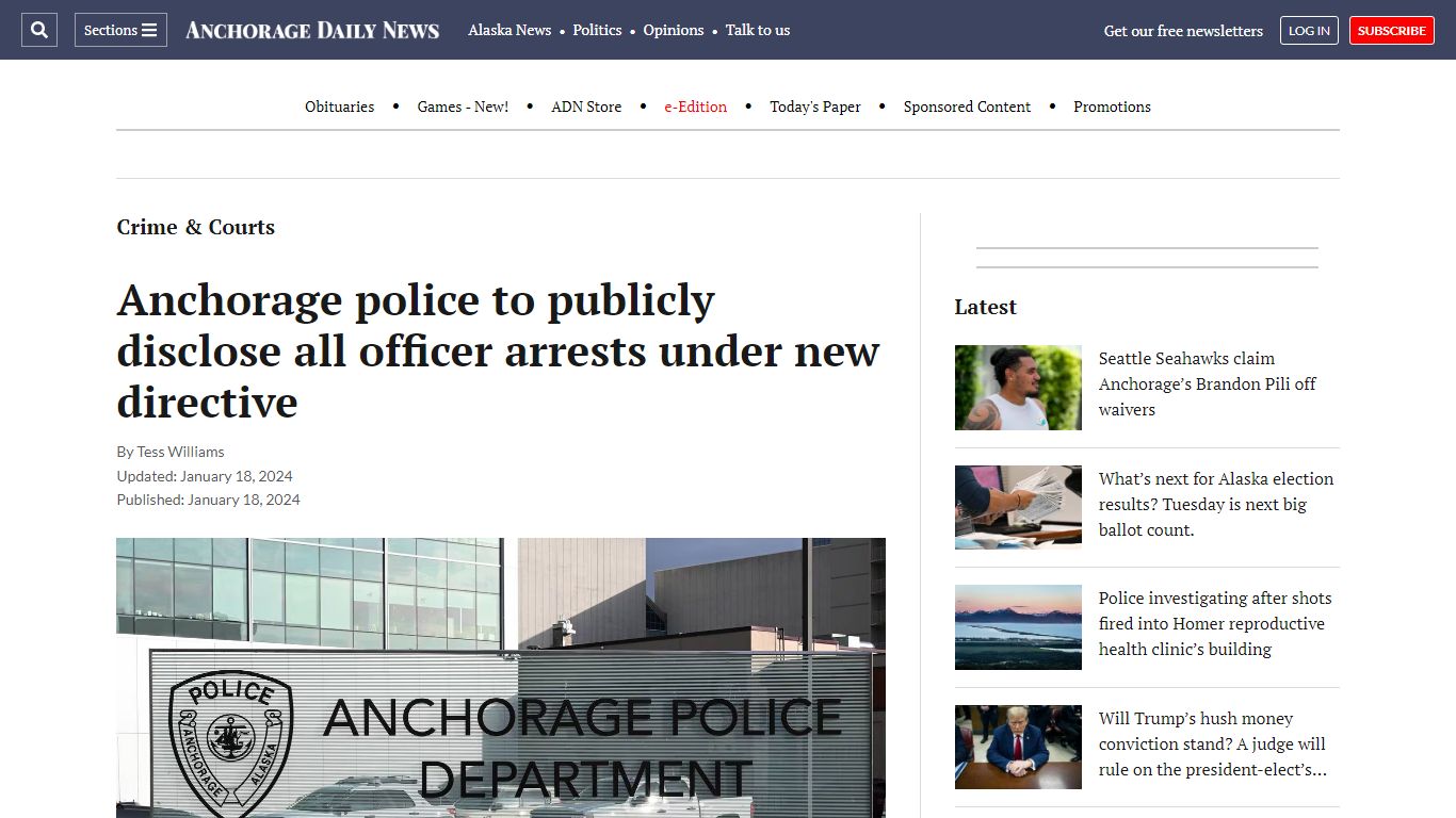 Anchorage police to publicly disclose all officer arrests under new ...